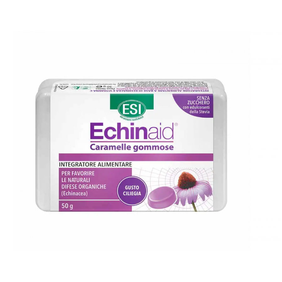 ESI Echinaid Caramelle Gommose 50g, Echinacea e Vitamina C, Rinforzo Immunitario, Gusto Ciliegia, Senza Glutine