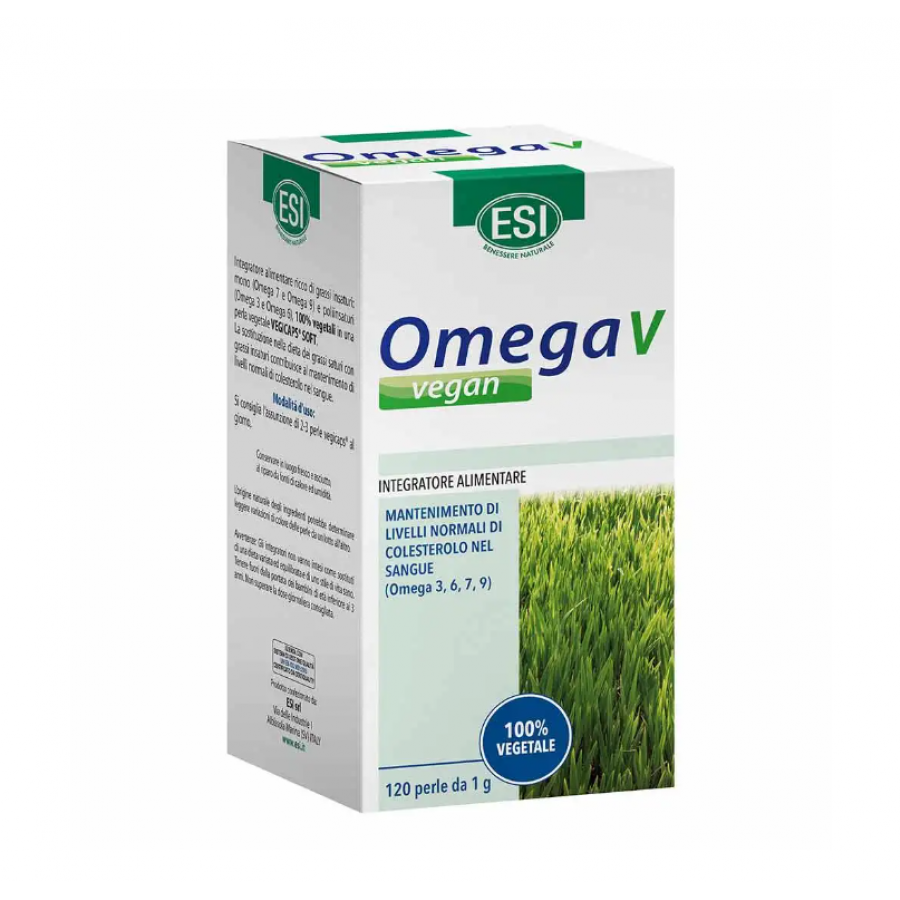 ESI Omegactive Vegan, Integratore per Controllo Colesterolo, Omega 3 6 7 9, Trigliceridi, 120 Vegicaps