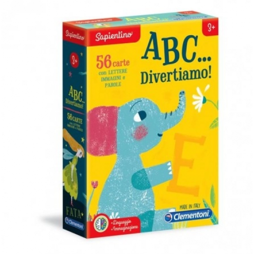 Clementoni A B C Divertiamo, Gioco Educativo, 56 Carte, Alfabeto, Immagini, Parole