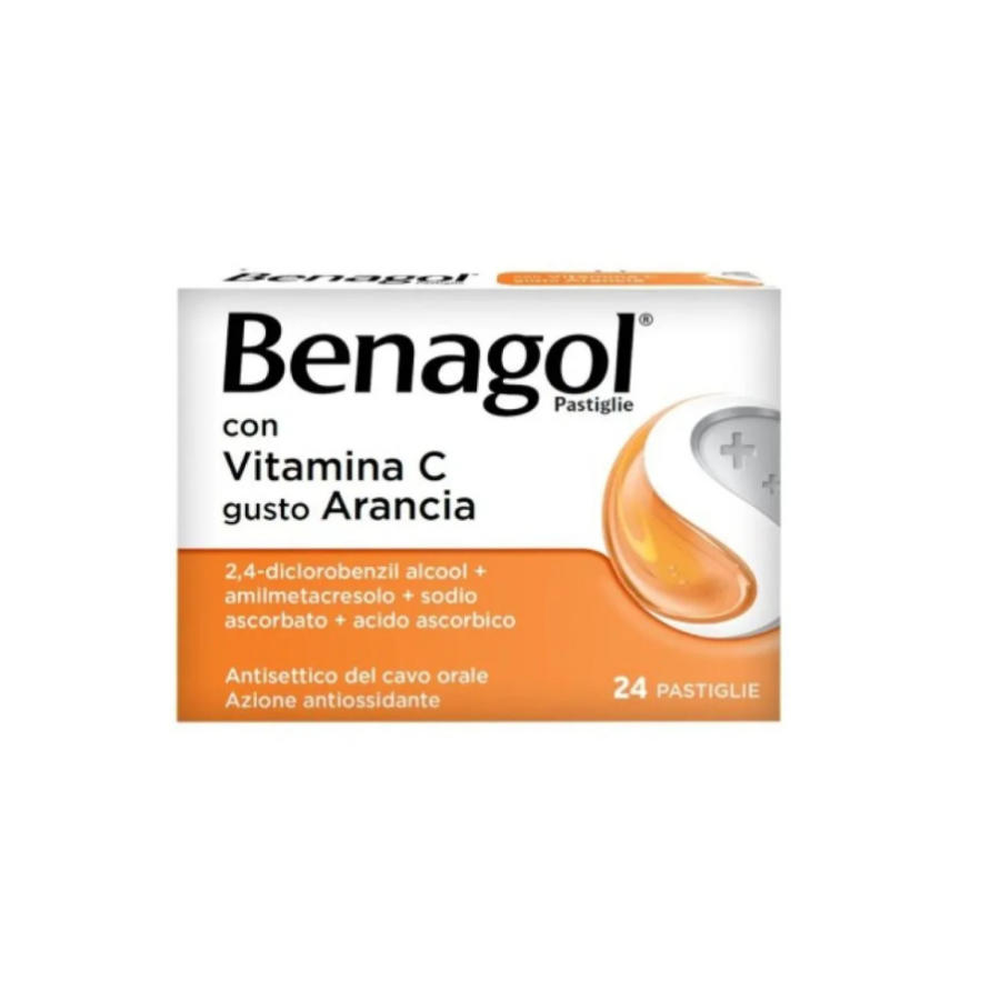 Benagol Pastiglie con Vitamina C Gusto Arancia – Sollievo Rapido per il Mal di Gola e Azione Antiossidante