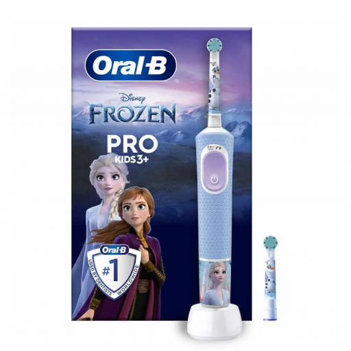 Oral-B PRO Kids 3+ Spazzolino Elettrico Ricaricabile Frozen, 2 Testine – Spazzolino Elettrico Bambini, Denti Sensibili, Pulizia Delicata