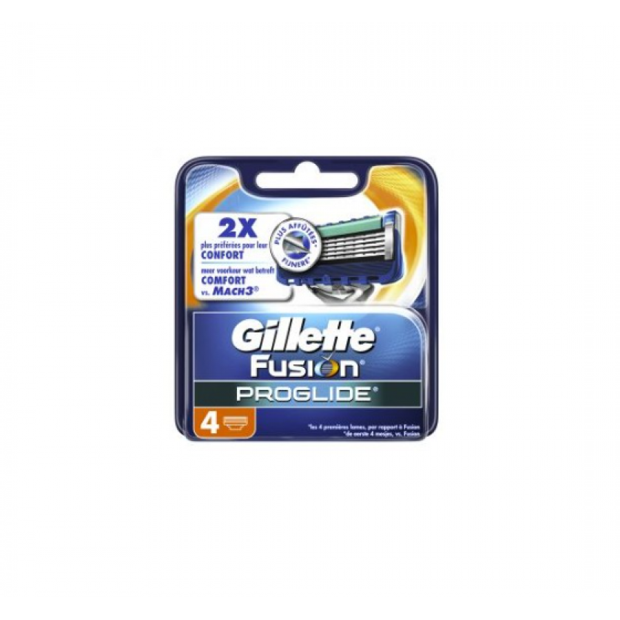 Gillette Fusion ProGlide Lame di Ricambio 4 PZ, Rasatura Comfort, Lame Affilate, Tecnologia Flexball