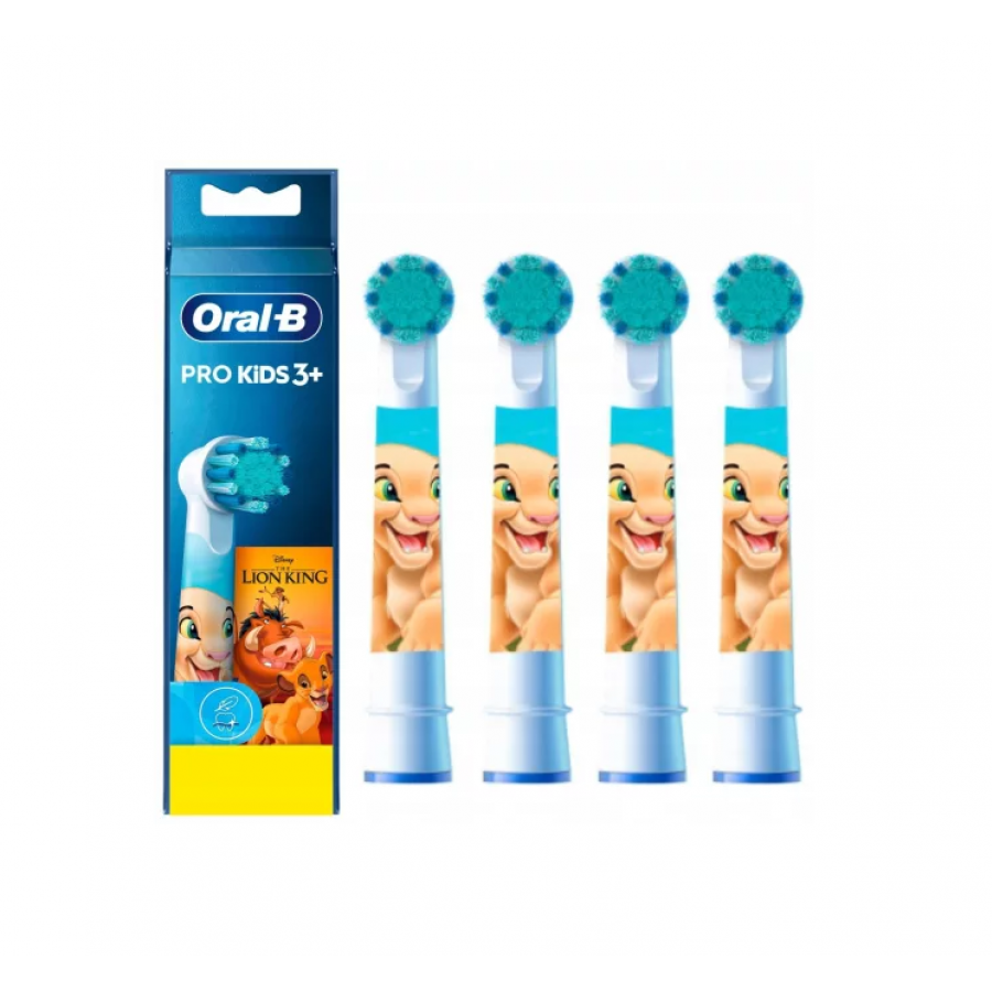 Oral-B Spazzole Ricarica Re Leone, 4 Pezzi, Spazzolino Elettrico Bambini, Setole Extra Morbide, Igiene Orale Divertente