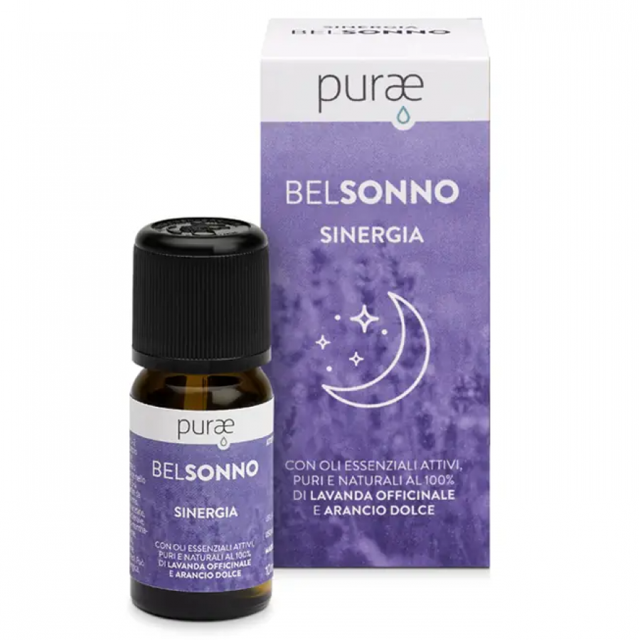 Purae Belsonno, Oli Essenziali per Rilassamento e Sonno, Sinergia Naturale, 10ml