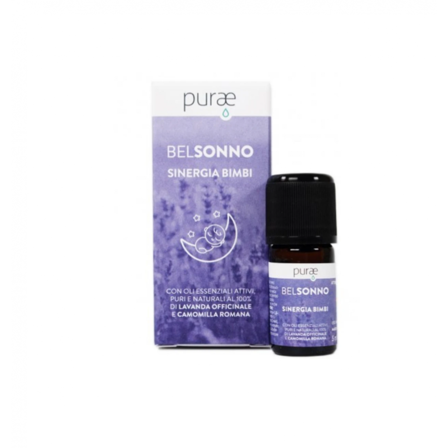 Purae BelSonno, Sinergia Bimbi per Sonno Tranquillo, 5ml, Oli Essenziali Naturali