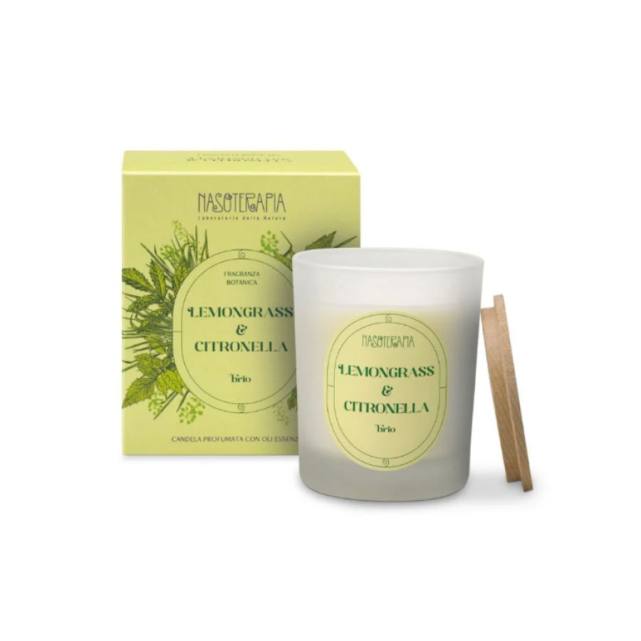 Nasoterapia Candela Profumata Lemongrass e Citronella 180g - Candela Aromatica per un Ambiente Rilassante e Vivace