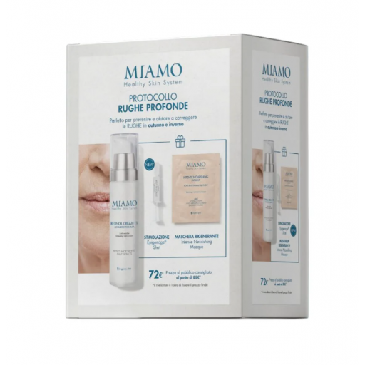 Miamo Protocollo Rughe Profonde: Epigenage Shot, Retinol Cream e Maschera Rigenerante