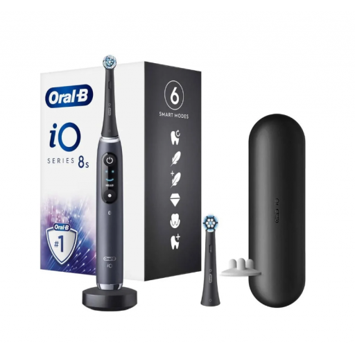 Oral-B iO 8S Spazzolino Elettrico Ricaricabile Nero con Tecnologia Magnetica