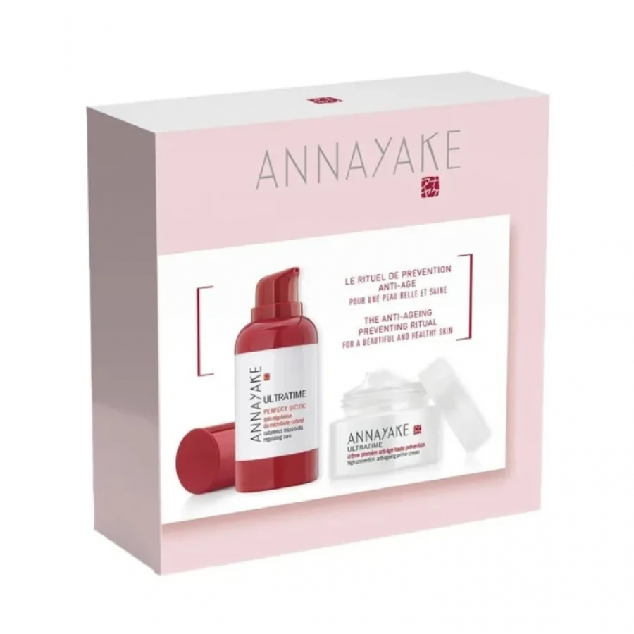 Annayake Coffret Ultratime Prevention, Cofanetto Antietà, Perfect Biotic 50ml, Crème Première 30ml, Trattamento Anti-età, Protezione Cutanea