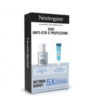 Neutrogena Cofanetto Anti-Età e Protezione, Retinol Boost + Siero Notte Intenso 30ml + Hydro Boost Fluido Idratante SPF 50 15ml - Trattamento Anti-Age e Protezione Solare