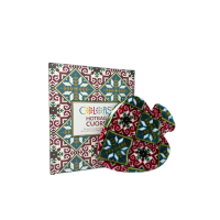 Colors HotBag Cuore, Borsa per l'Acqua Calda, 1 Litro, Multicolor Verde e Rosso, con Tasca Laterale