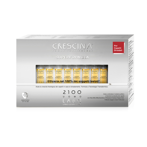 LABO CRESCINA Haarausfallbehandlung Für Herren – 2100 + 20 Ampullen, Mit Transdermaler Technologie