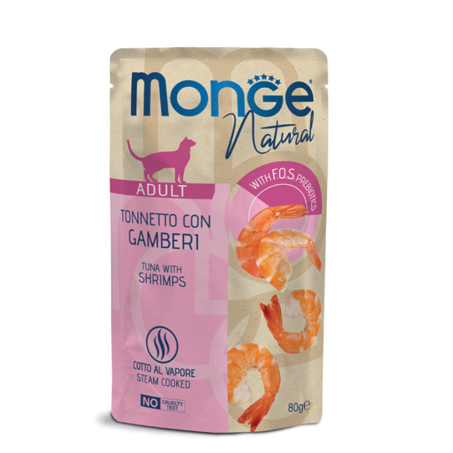 Monge Natural Superpremium Tonno con Gamberetti, 80 g Monge Natural Superpremium Tonno con Gamberetti, 80 g