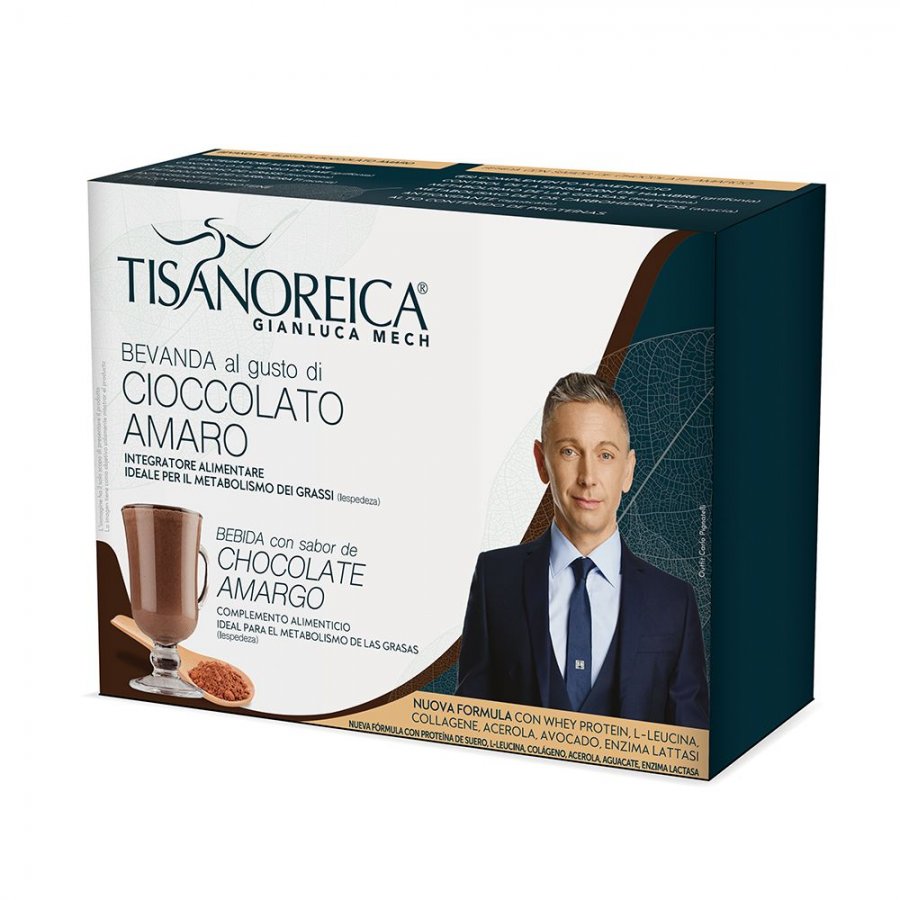 Tisanoreica Bevanda Cioccolato Amaro 4x34g - Bevanda Al Gusto Di Cioccolato Amaro