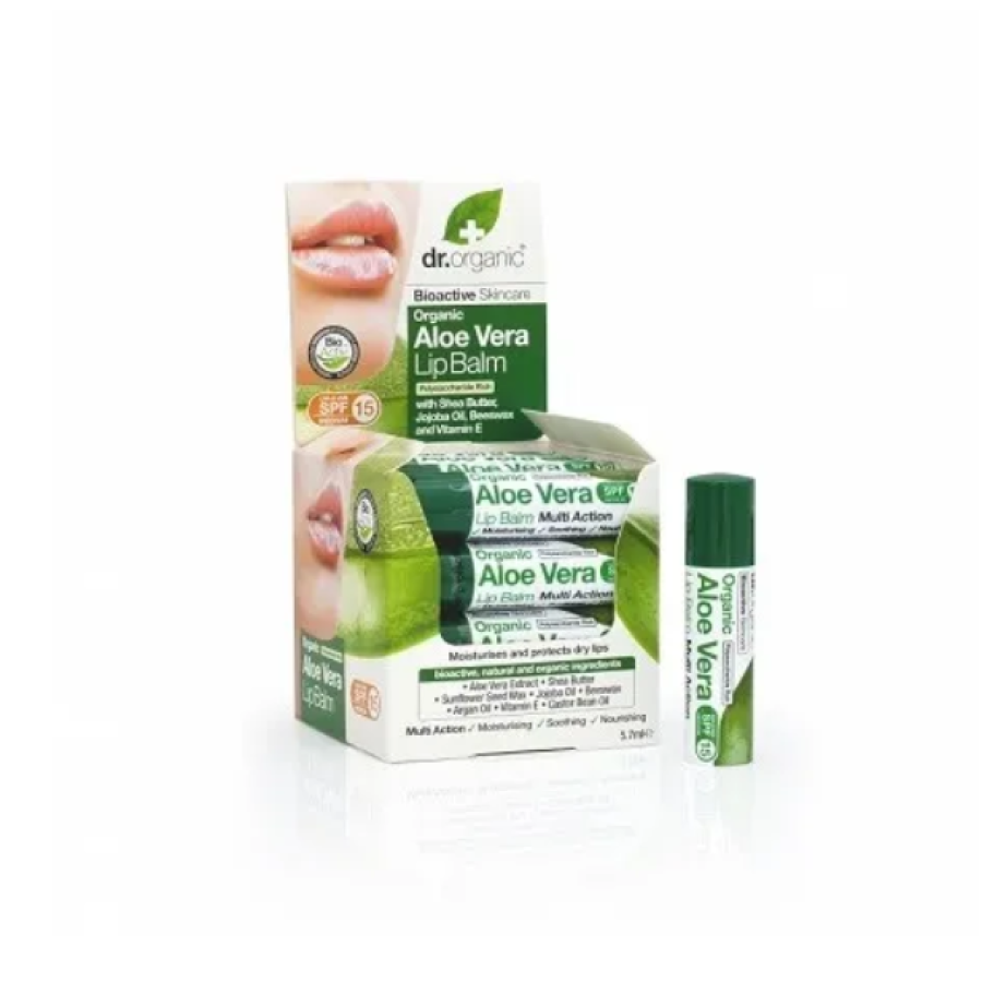 Optima Naturals, Dr Organic Aloe Vera Lip Balm, 5,7 ml