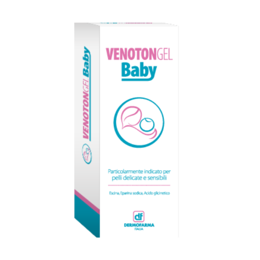 Venoton Baby Gel 40ml - Gel Rinfrescante e Lenitivo per Gambe Gonfie e Stanche