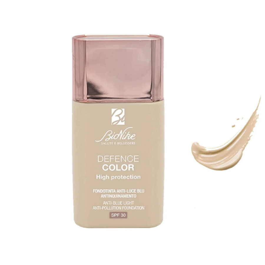 Bionike High Protection, Fondotinta Anti-luce Blu Antinquinamento SPF30, Colore 301 Perle, 30 ml