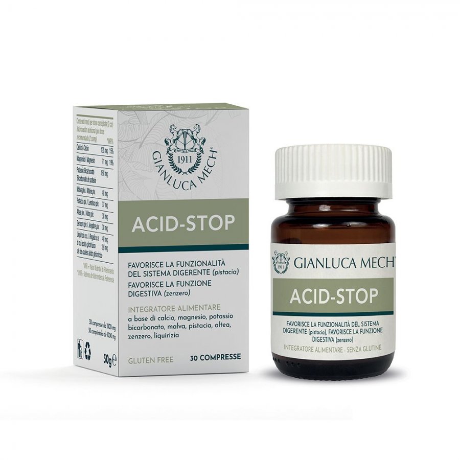 Gianluca Mech Acid-stop 30 compresse - Integratore per il benessere digestivo