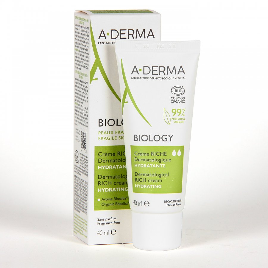 A-Derma Biology Crema Ricca Dermatologica Idratante 40ml - Crema Viso Idratante