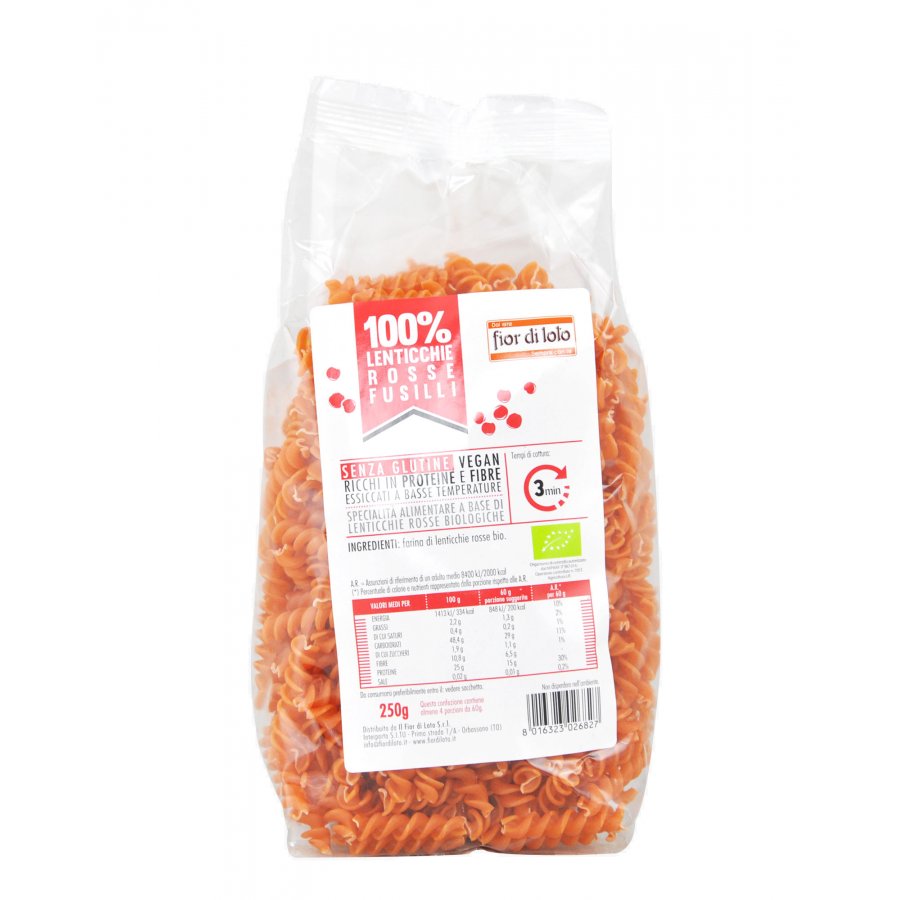 Fior di Loto - Fusilli Lenticchie Rosse Bio 250 g