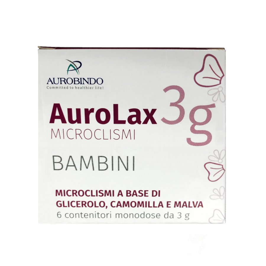 AuroLax Microclismi Bambini 6 Monodose 3g - Trattamento Stitichezza Occasionale