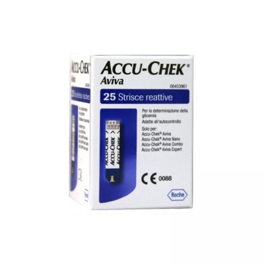 Accu-Chek Linea Controllo Glicemia Aviva - 25 Strisce Rilevatrici, Confezione da 25