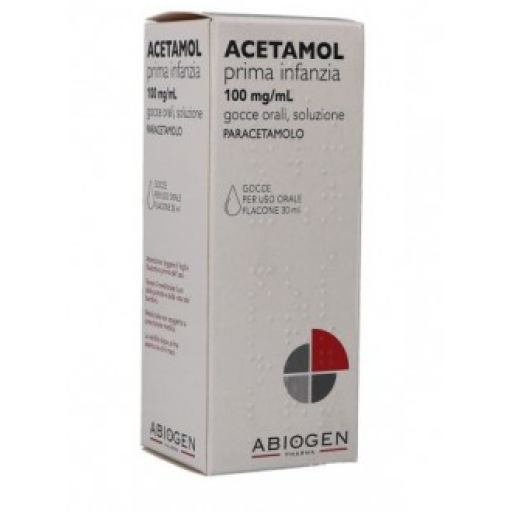 Abiogen Pharma - Acetamol Prima Infanzia Gocce 100mg, Trattamento per Febbre e Dolore