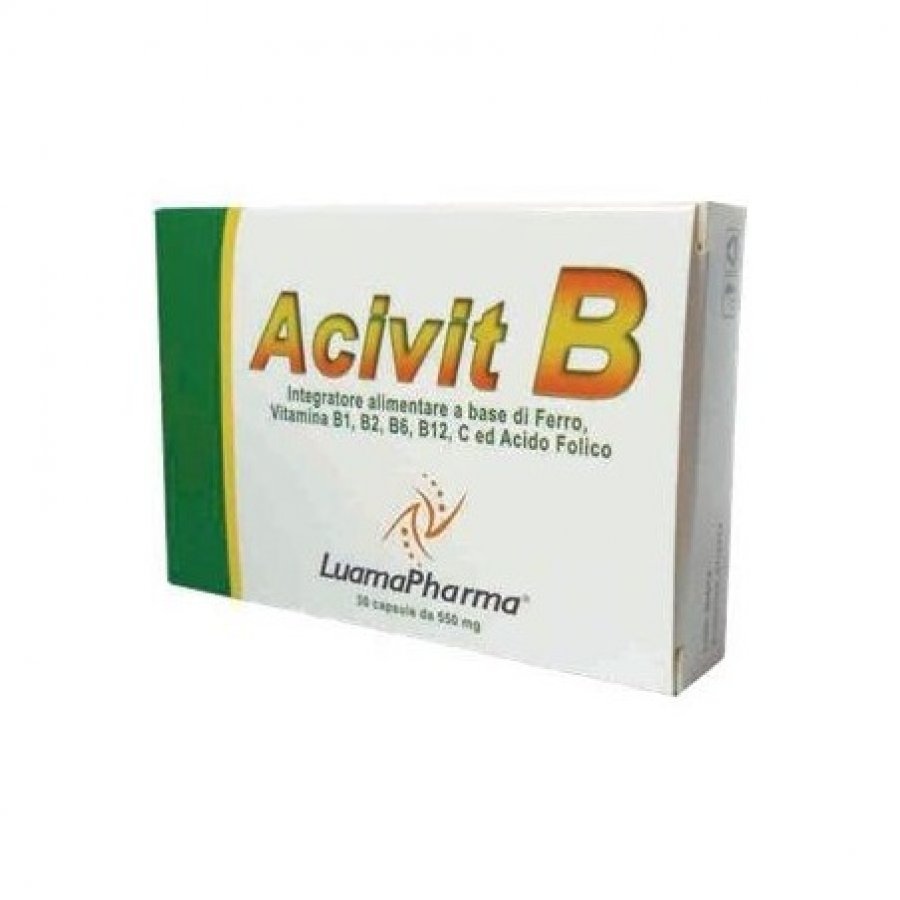 ACIVIT B 30 Cps Capsule - Integratore di Vitamine del Gruppo B - Confezione da 30 Capsule
