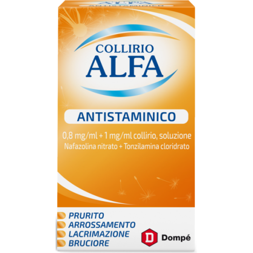 Collirio Alfa - Antistaminico 10ml, Soluzione Oftalmica per Allergie Occhi