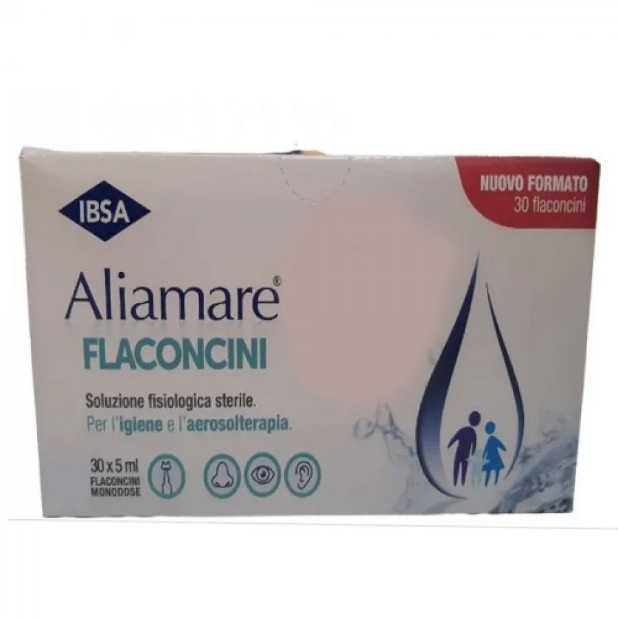 Aliamare Soluzione Fisiologica Bambini e Adulti 30 Flaconcini da 5ml -  Igiene Nasale e Oculare