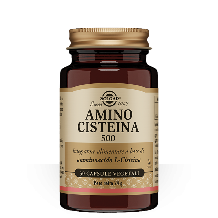 Solgar Amino Cisteina 500 - Integratore di L-Cisteina - 30 Capsule Vegetali