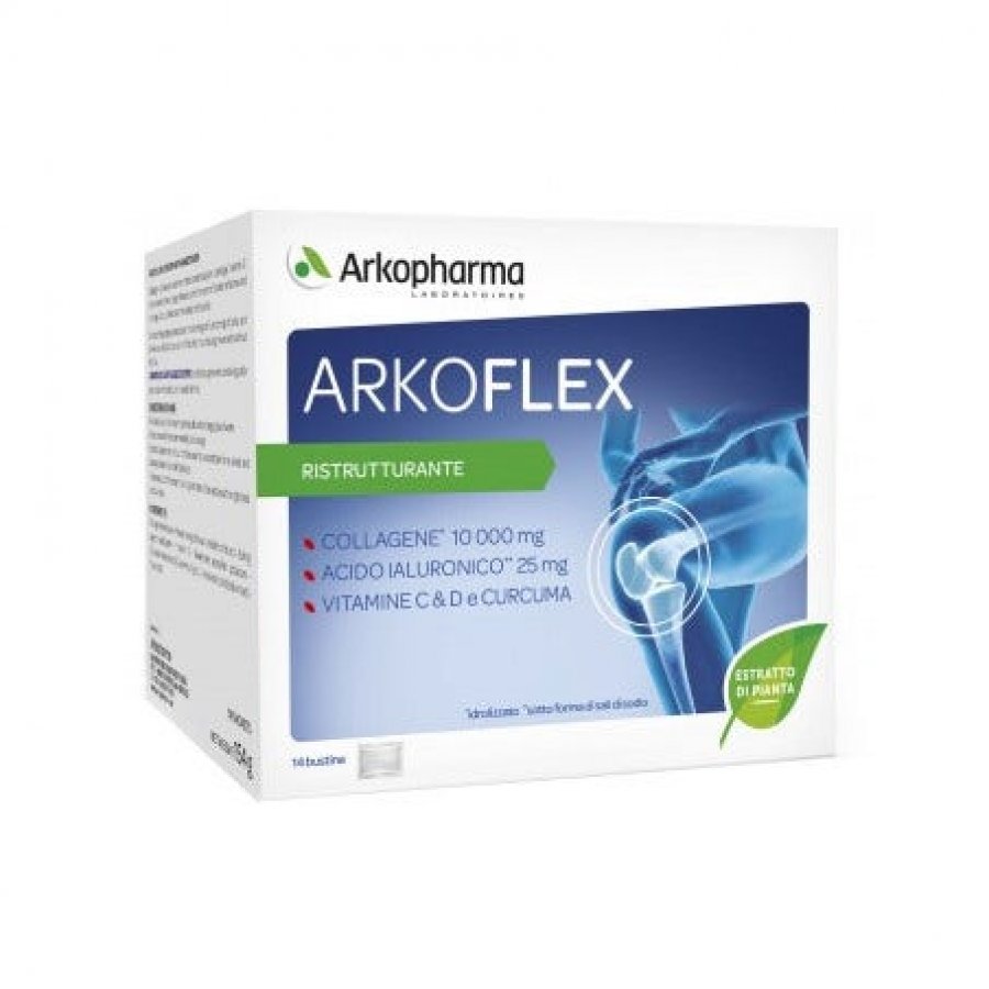 Arkoflex Ristrutturante Integratore per le Articolazioni 14 bustine - Integratore con Vitamina C, Curcuma e Collagene