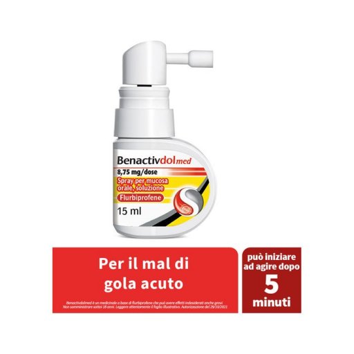 Benactivdolmed - Spray per Mucosa Orale 15ml, Lenitivo per Afte e Irritazioni