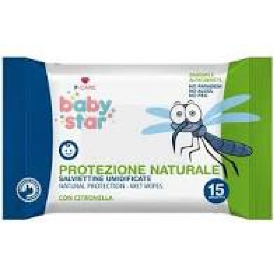 Babystar - Nature Salviettine Monouso Anti-zanzara alla Citronella 15 pezzi