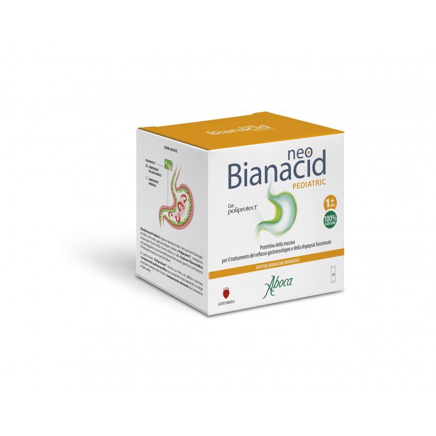 Aboca NeoBianacid Pediatric - 36 Bustine, Trattamento Reflusso Gastroesofageo per Bambini