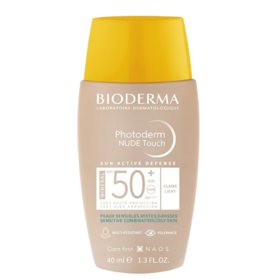 Bioderma Photoderm Nude Touch Mineral SPF 50+ Claire 40ml - Crema Solare Minerale Effetto Pelle Nuda