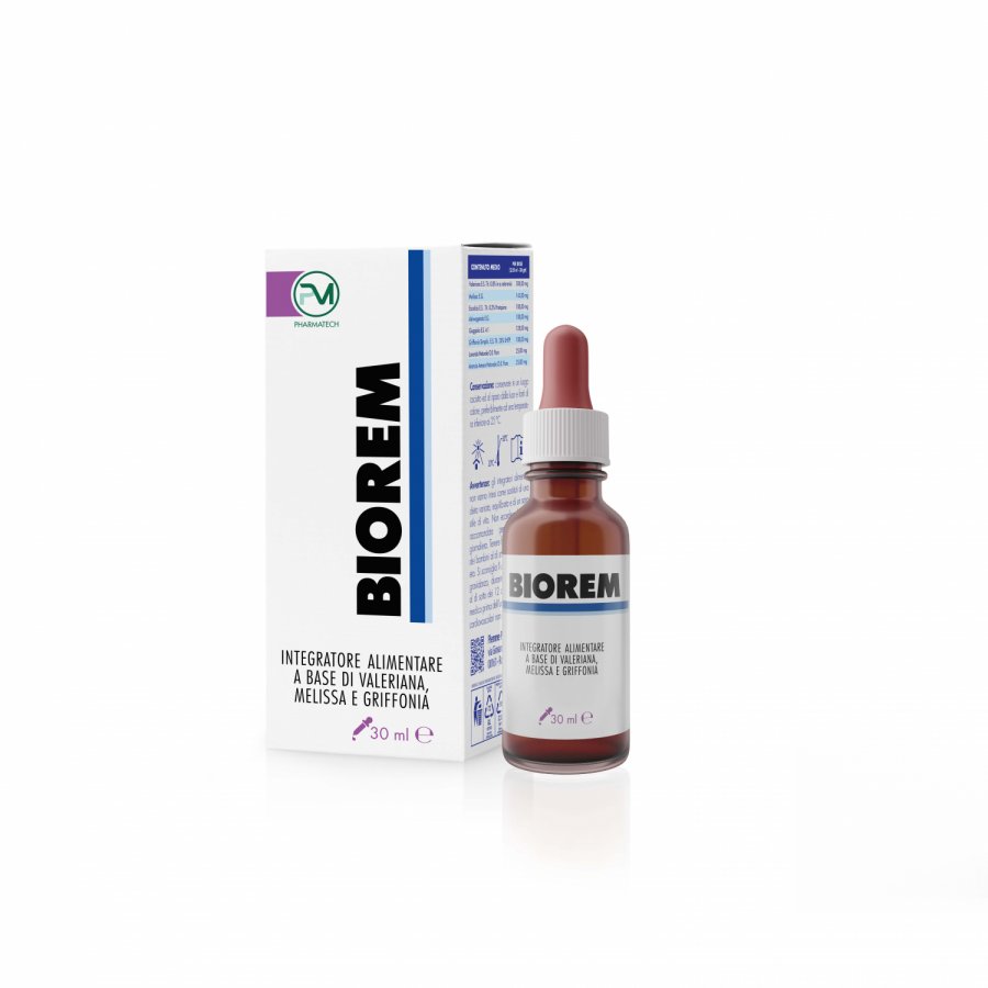 Piemme Pharmatech Biorem - Integratore 30ml per Ansia, Insonnia, Stress e Irritabilità