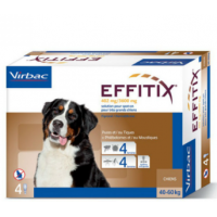 Effitix Spot-On Soluzione per Cani 4 Pipette da 6,60ml 40-60kg - Protezione Antiparassitaria per Cani con 402+3600mg di Efficacia