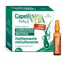 Sanavita Capelli 12 Fiale - Integratore per Capelli Sani e Forti