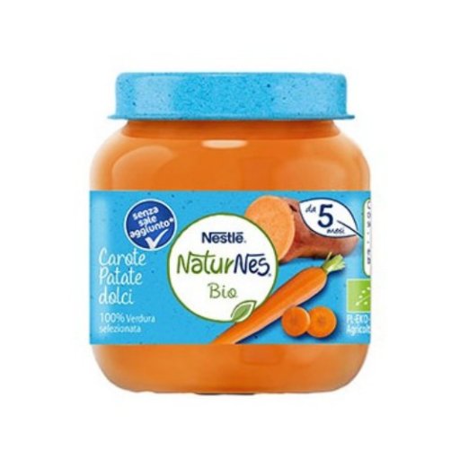 Nestlé Naturnes Bio Omogeneizzato Carote e Patate Dolci 5 Mesi+ 125g - Alimentazione Infantile Biologica