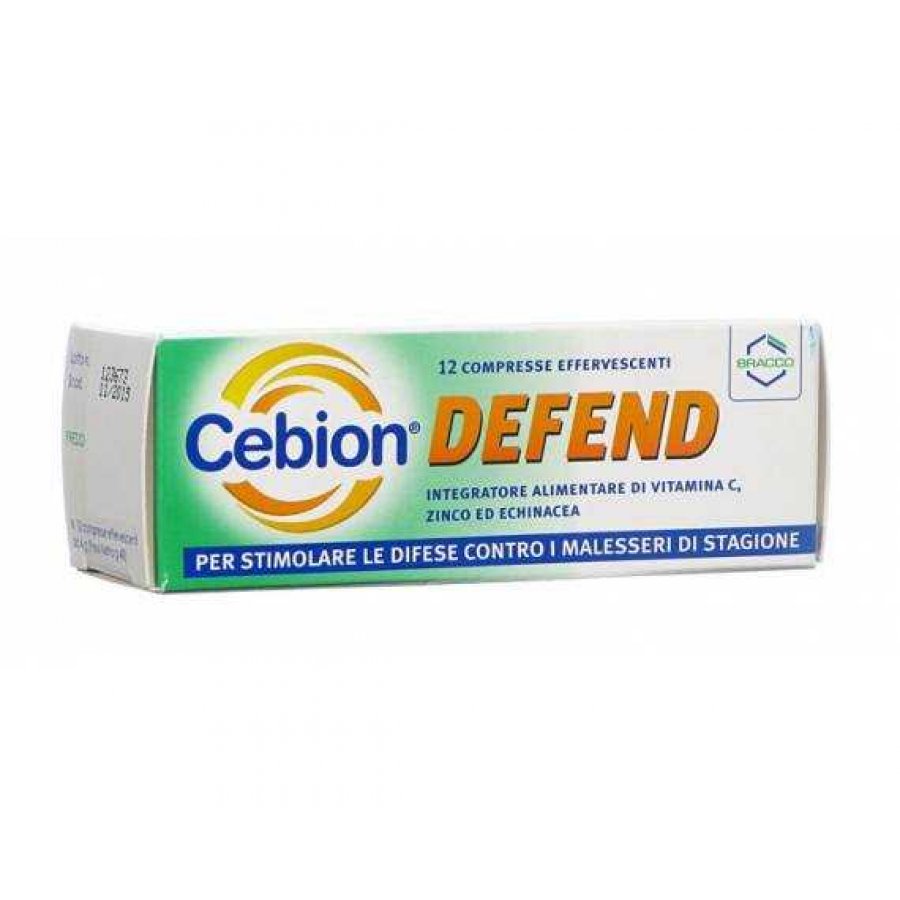 Cebion Defend - 12 Compresse Effervescenti, Integratore di Vitamina C per il Supporto Immunitario