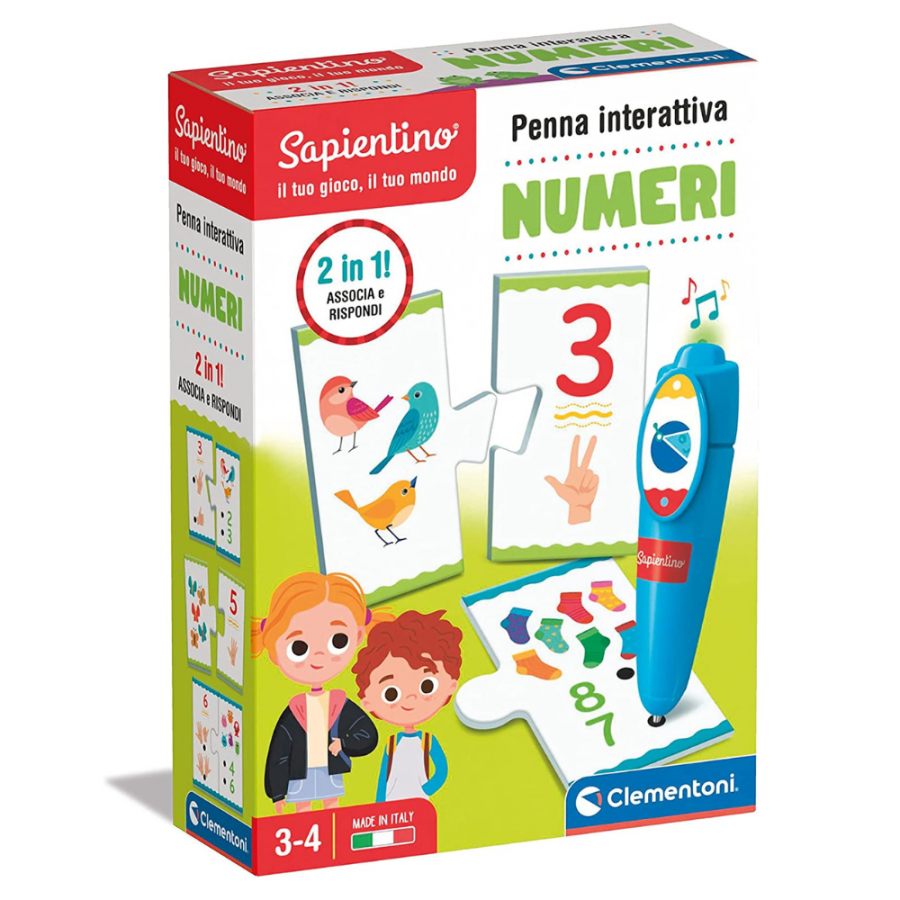 Clementoni Gioco Sapientino La Penna Interattiva Numeri, Gioco Educativo 3-4 Anni, 250 Quiz, Attività Educative