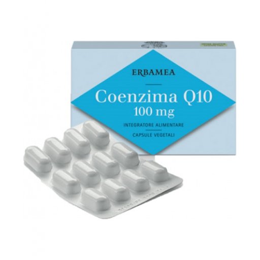 Erbamea Coenzima Q10 100mg - Integratore Antiossidante, 24 Capsule Vegetali