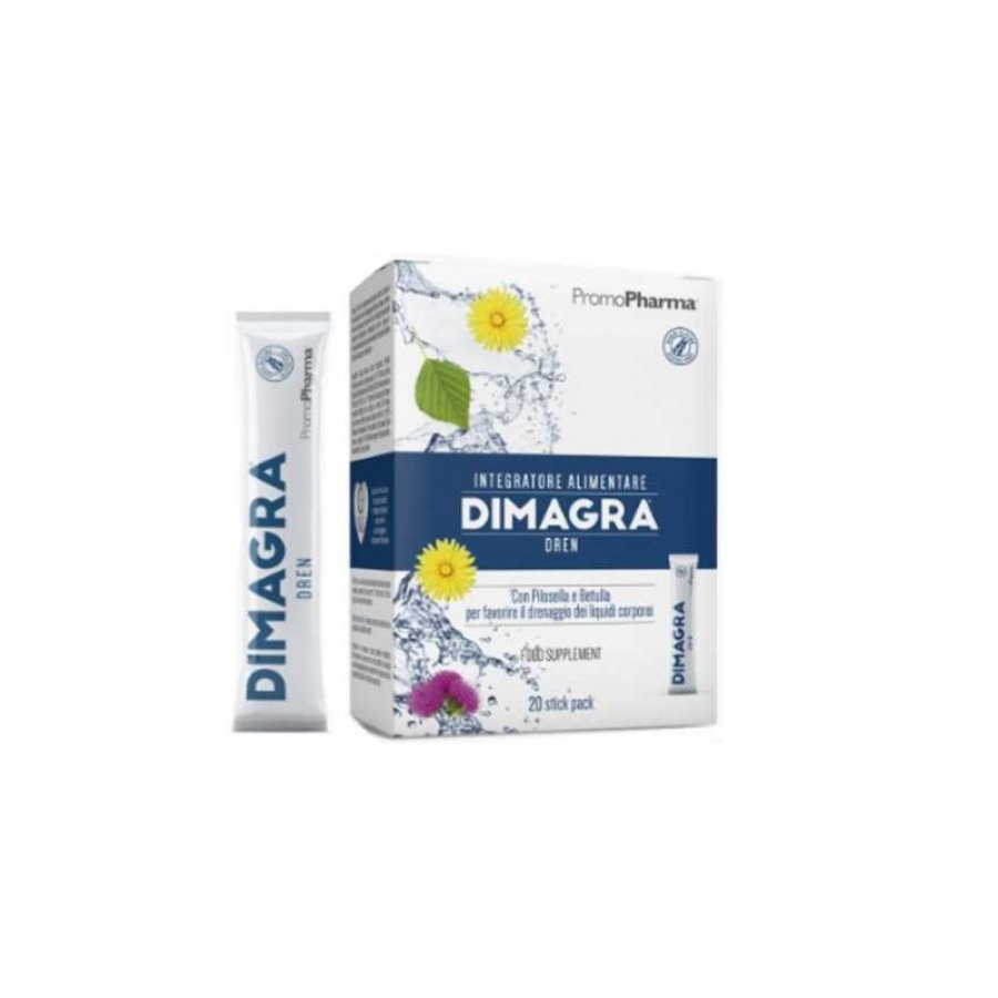 Dimagra Dren - 20 Stick da 15ml - Integratore Drenante Naturale per la Ritenzione Idrica