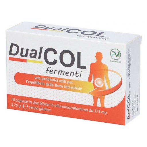 Piemme Pharmatech Dualcol - Integratore Probiotico per l'Equilibrio Intestinale - 10 capsule da 375mg
