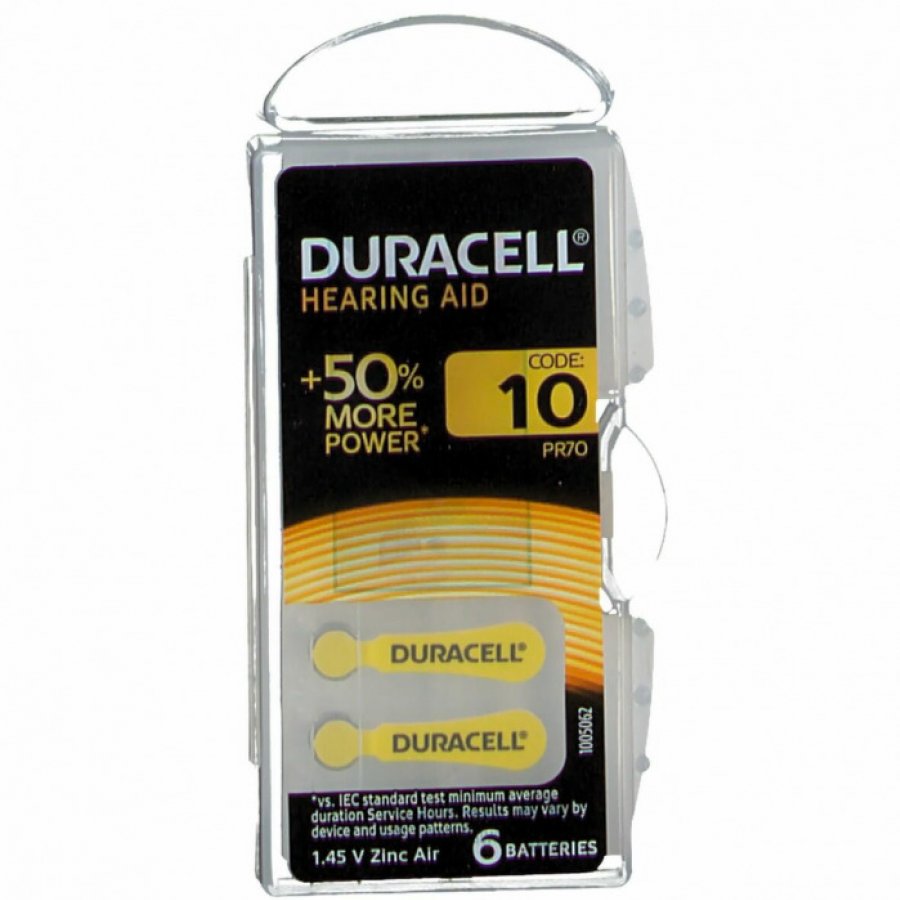 Duracell easy tab 10 giallo batteria per apparecchio acustico