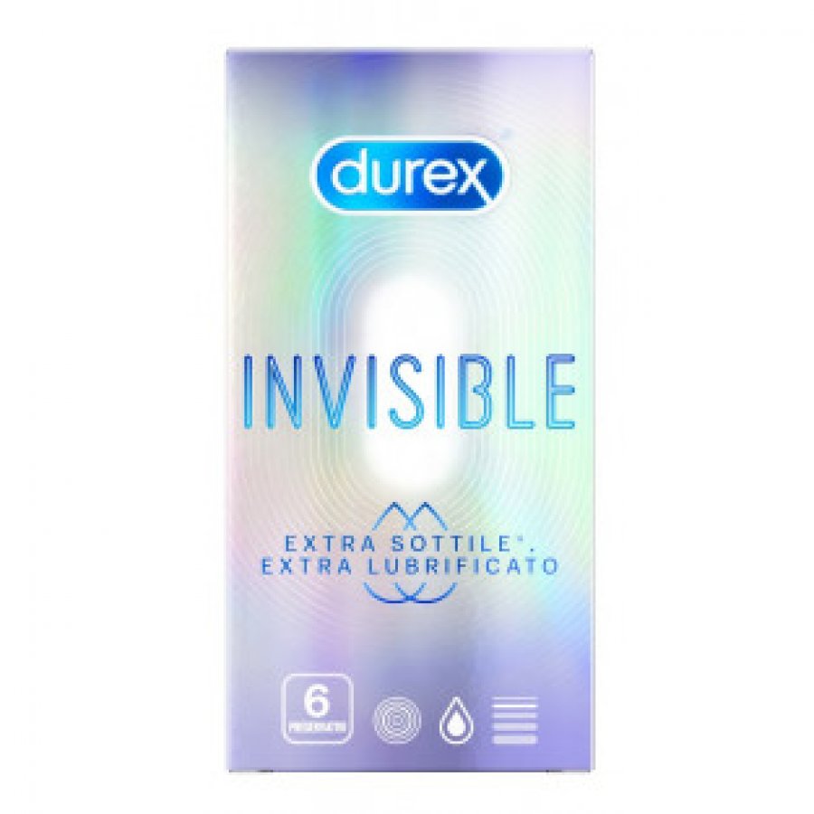 Durex Invisible - Extra Lubrificato 6 Profilattici per una Protezione Sessuale Discreta e Confortevole