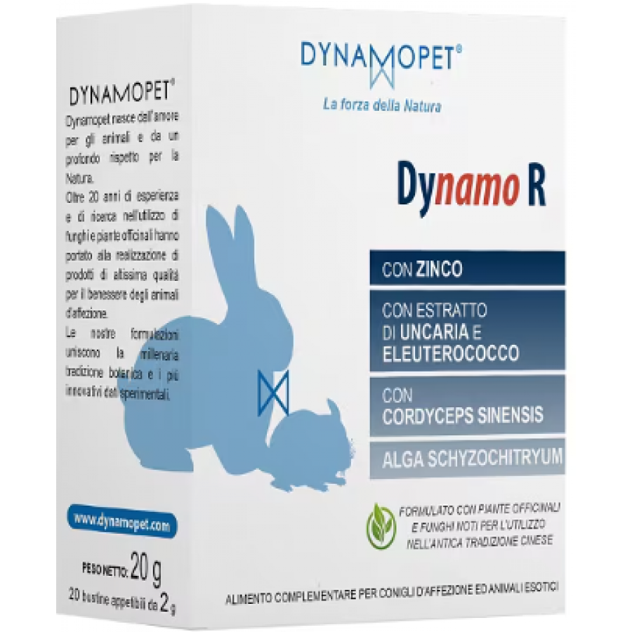 Dynamo R Conigli 20 Bustine da 2g - Integratore Alimentare per Conigli Domestici