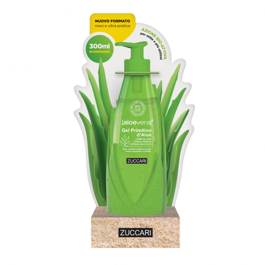 Zuccari Gel Primitivo D’Aloe 300ml - Gel Idratante e Lenitivo con Aloe Vera Naturale