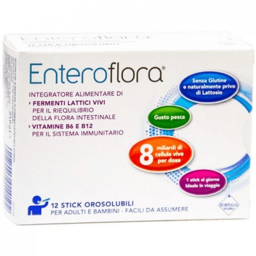 EnteroFlora - Integratore alimentare 12 Stick Orosolubili